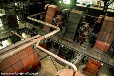 Kolenmijn en industriecomplex Zeche Zollverein - Kolenmijn en industriecomplex Zeche Zollverein in Essen: De wastrommels voor steenkool in de kolenwasserij, het grootste gebouw van Zeche...
