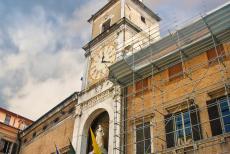 Cathedral,Torre Civica and Piazza Grande, Modena - The 15th century Torre Civica, the clock tower of the Town Hall of Modena, is situated on the main square of Modena, the Piazza Grande. The...