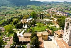 Historic Centre of San Gimignano - Historic Centre of San Gimignano: The walls and fortified houses viewed from the Torre Grossa. The huge tower is situated next to...