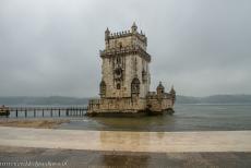 Tower of Belém - The Tower of Belém on a rainy and misty day. The Tower of Belém is one of the architectural jewels of Portugal, the tower...