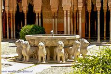 Alhambra, Generalife and Albayzín - Alhambra, Generalife and Albayzín, Granada: The Fountain of the Lions is situated in the middle of the Courtyard of the...