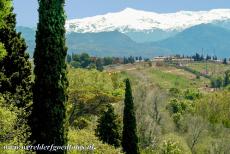 Alhambra, Generalife and Albayzín - Alhambra, Generalife and Albayzín, Granada: The Alhambra and the Promenade of the Towers in front of the Sierra Nevada, the...