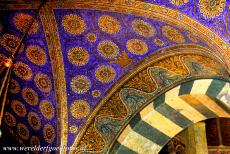 Aachen Cathedral - Aachen Cathedral: The vaulted ceiling of the octagonal Palatine Chapel is adorned with mosaics. the mosaics were inspired by the...