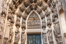 Cologne Cathedral - Cologne Cathedral: The Porch of the Three Kings, also known as the Magi Portal. The tympanum depicts the Appearance of the son of God to the...