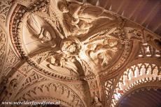 Cathedral of St James in Šibenik - The Cathedral of St. James in Šibenik: The fine sculpted ceiling of the baptistery. The baptistery of the Cathedral of St. James has richly...
