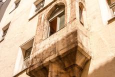 Old town of Regensburg with Stadtamhof - Old town of Regensburg with Stadtamhof: The bay window of the house of Oskar Schindler, he lived in this house from 1945 to 1950. The...
