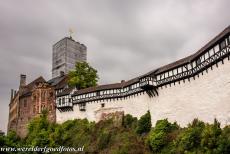 Wartburg Castle - The Bergfried is the donjon of the Wartburg, the tower was completed in 1859. During the nazi regime, the cross on the Bergfried was replaced by a...