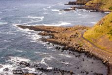 Giant's Causeway and Causeway Coast - Giant's Causeway and Causeway Coast: A view of the Giant's Causeway from the Red Trail, the Cliff Path Walk, in the upper part of the...