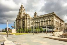 Liverpool - maritieme handelsstad - Liverpool - maritieme handelsstad: Het Royal Liver Building en het Cunard Building. Het Royal Liver gebouw werd in 1908-1911...