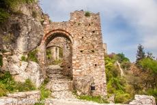 Archaeological Site of Mystras - Archaeological Site of Mystras: The Monemvasia Gate was built in the 13th century. The gate is also known as the Sideroporta or Iron Gate....
