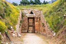 Archaeological Site of Mycenae - Archaeological Site of Mycenae: The remains of the tholos tomb of Aegisthus, the tholos tomb is dated from around 1470 BC. Aegisthus, also...
