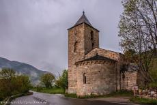 Catalan Romanesque Churches of Vall de Boí - The Catalan Romanesque Church of Santa Maria de l'Assumpció de Coll. Just below the roof, the exterior walls are decorated with a... Catalan Romanesque Churches of Vall de Boí - The Catalan Romanesque Church of Santa Maria de l'Assumpció de Coll. Just below the roof, the exterior walls are decorated with a...