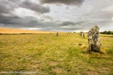 West Kennet Avenue - A pillar-like male stone of West Kennet Avenue. The avenue consisted of about hundred pairs of standing stones. The stones of...