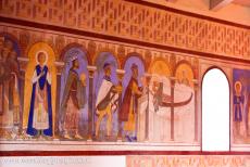 Grafheuvels, runenstenen en kerk van Jelling - De grafheuvels van Jelling, runenstenen en kerk: Een van de fresco's in de kerk van Jelling. Het koor bevatte ooit de oudste fresco's...