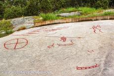Rock Carvings in Tanum - Rock Carvings in Tanum: A rock carving of a large sun wheel on the Great Rock at Aspeberget. The largest concentration of rock...