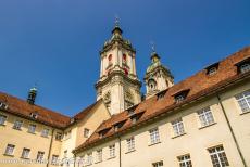 Abbey of Saint Gall - Abbey of Saint Gall: The towers of the abbey seen from the courtyard of the Bishop's Palace, the palace is still occupied by the...