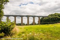 Pontcysyllte Aqueduct - The Pontcysyllte Aqueduct on the Llangollen Canal. A narrowboat on the Llangollen Canal, high above the valley of the river Dee. The...
