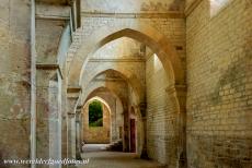Cistercian Abbey of Fontenay - Cistercian Abbey of Fontenay: A passageway to the Abbey Church. The buildings of the abbey are almost wholly unadorned. The abbey church was built...