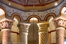 Abbey Church of Saint-Savin-sur-Gartempe - The columns in the choir of the Abbey Church of Saint-Savin-sur-Gartempe were painted to look like marble, using the faux-marble... Abbey Church of Saint-Savin-sur-Gartempe - The columns in the choir of the Abbey Church of Saint-Savin-sur-Gartempe were painted to look like marble, using the faux-marble...