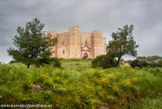 Castel del Monte - A heavy thunderstorm looming over Castel del Monte. Castel del Monte is an octagonal building with an octagonal tower at each...