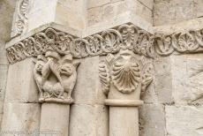 Saint Hilaire Church in Melle - Saint Hilaire Church in Melle: The decorations on the doorposts of the south entrance door. The church is notable for the large amount...