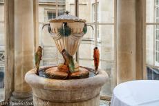 City of Bath - City of Bath: The renowned Spa water fountain in the Grand Pump Room, the King's Bath in the background. The Grand Pump Room is a historic...