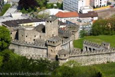 The three Castles of Bellinzona - Three Castles, Defensive Wall and Ramparts of the Market-Town of Bellinzona: Montebello Castle viewed from Sasso Corbaro Castle. Sasso Corbaro is... The three Castles of Bellinzona - Three Castles, Defensive Wall and Ramparts of the Market-Town of Bellinzona: Montebello Castle viewed from Sasso Corbaro Castle. Sasso Corbaro is...