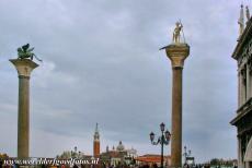 Venice and its Lagoon - Venice and its Lagoon: The two columns in the Piazzetta near the Basilica San Marco. One of the columns in the Piazzetta is topped with the bronze...