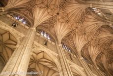 Canterbury Cathedral - The ceiling of the nave of Canterbury Cathedral is one of the highest in the world. The nave, the western transepts and crossing tower of the...