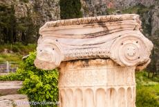 Archeologisch Delphi - Archeologisch Delphi: Een restant van een Ionische zuil langs de Heilige Weg van Delphi in het heiligdom van Delphi. De Heilige Weg...