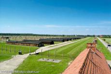 Auschwitz - Birkenau - Auschwitz - Birkenau: The barbed wire fences and buildings of sector BIIa. The BIIb sector was a 'model camp, used for Nazi propaganda, the...