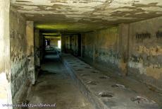 Auschwitz - Birkenau - Auschwitz - Birkenau: De latrines waren zeer primitief, het waren slechts een reeks gaten in een ruwe betonnen bank. Het concentratikamp...