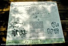 Rotstekeningen in Valcamonica - Rotstekeningen in Valcamonica: Informatie en uitleg over de rotstekeningen, op het bord staan petrogliefen (rotstekeningen) nagetekend...