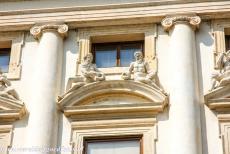 Vicenza and the Palladian Villas of the Veneto - City of Vicenza and the Palladian Villas of the Veneto: The main façade of the Palazzo Chiericati is adorned with the statues...