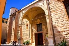 City of Verona - City of Verona: The porch of the San Lorenzo, the church was rebuilt after a heavy earthquake in 1117. The church represents...