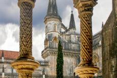 Monastery of Batalha - Monastery of Batahlha: The colonnettes of the courtyard are decorated with flowers, shells, pearls and spiral motives. The courtyard is...
