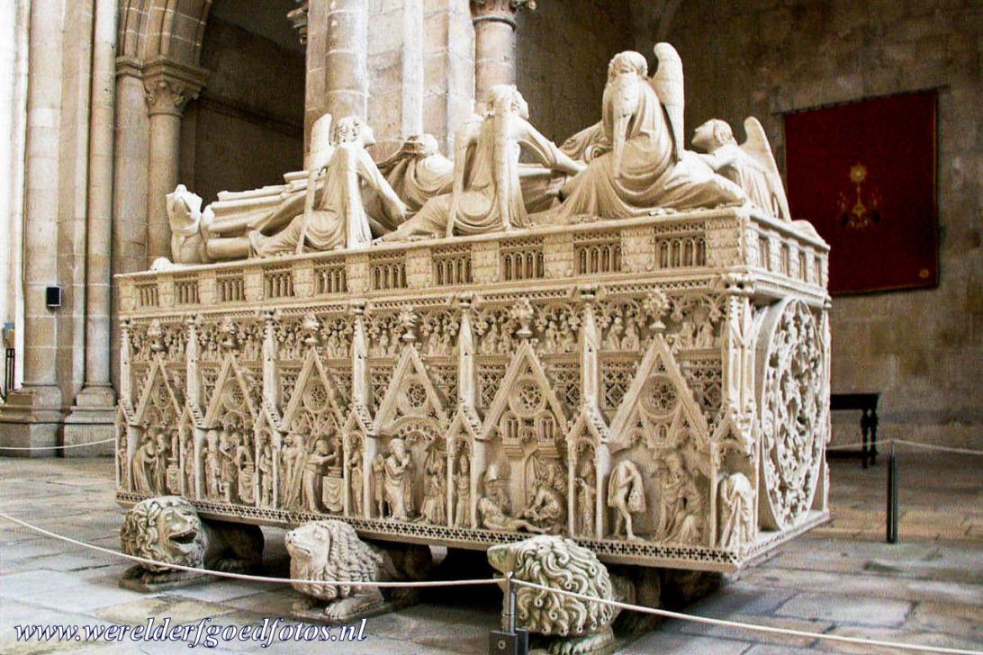 Monastery of Alcobaça: The tomb of King Pedro I is supported by ...