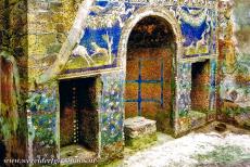 Archaeological Areas of Pompeii and Herculaneum - Archaeological areas Pompeii, Herculaneum and Torre Annunziata, an UNESCO World Heritage: The house containing the mosaic of Neptune and...