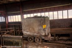 Zollverein Coal Mine Industrial Complex in Essen - Zollverein Coal Mine Industrial Complex in Essen: A coal wagon used in the coal mines to carry coal to ground level. The coal being extracted at...