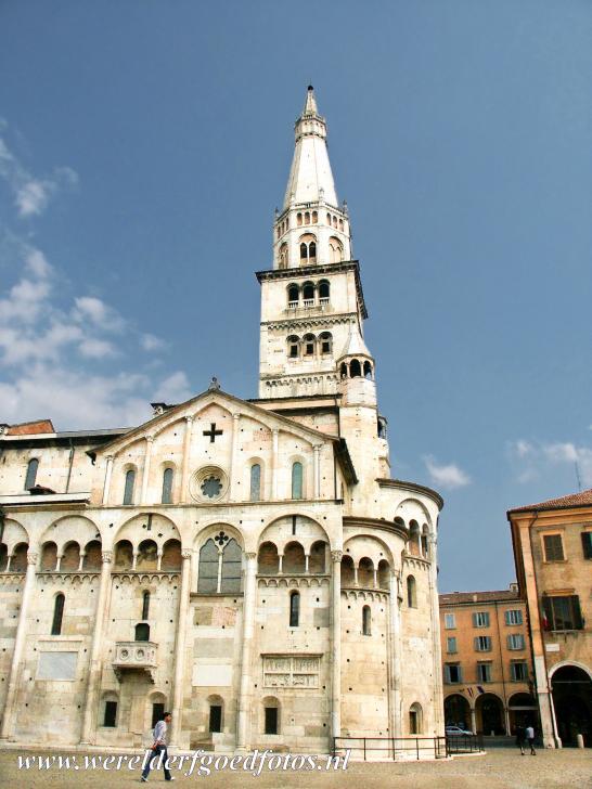 Cathedral,Torre Civica and Piazza Grande, Modena - Modena Cathedral and the Torre della Ghirlandina, situated in the Piazza Grande, the central square in the City of Modena, the location...
