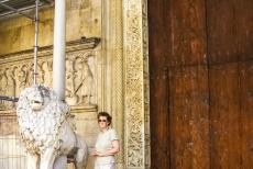 Cathedral,Torre Civica and Piazza Grande, Modena - Cathedral, Torre Civica and the Piazza Grande, Modena: The Porta dei Maggiori is the main portal of the Modena Cathedral. The...