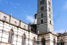 Historic Centre of Siena - Historic Centre of Siena: Siena Cathedral and the campanile, the bell tower, were constructed of blackish-green and white...