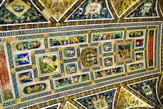 Historic Centre of Siena - Historic Centre of Siena: The impressive vault of the Piccolomini Library, the library is situated inside Siena Cathedral, it was constructed...