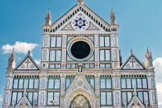 Historic Centre of Florence - Historic Centre of Florence: The Basilica di Santa Croce, the Basilica of the Holy Cross. The Neo-Gothic marble façade dates from...