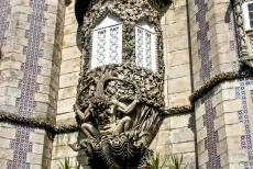 Cultural Landscape of Sintra - Cultural Landscape of Sintra: The decoration above the main entrance to the Pena Palace. The Pena Palace is situated in the landscape of...
