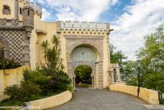 Cultural Landscape of Sintra - Cultuurlandschap van Sintra: A Moorish style entrance gate to the courtyard of the Pena Palace. The palace is located at the second highest...