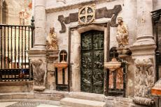 Santiago de Compostela (Old Town) - Santiago de Compostela, (Old Town): The Puerta Santa, the Holy Door, from the inside of the Cathedral of Santiago de Compostela. The Holy Door is...