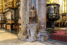 Santiago de Compostela (Oude stad) - Santiago de Compostela (Oude stad): De kathedraal van Santiago de Compostela, het beeld van Zebedeüs, de vader van de apostelen Jacobus en...