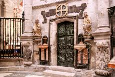 Santiago de Compostela (Old Town) - Santiago de Compostela&nbsp;(Old Town): The Puerta Santa, the Holy Door, from the inside of the Cathedral of Santiago de Compostela. This door is...
