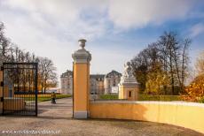 Augustusburg Castle at Brühl - Castles of Augustusburg and Falkenlust at Brühl: The main entrance gate of Augustusburg Castle. Behind the wrought iron gate stands...